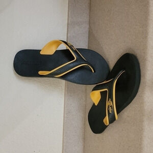 MORMAII NONSLIP SURF‎ BLACK & YELLOW SANDALS FLIP FLOPS